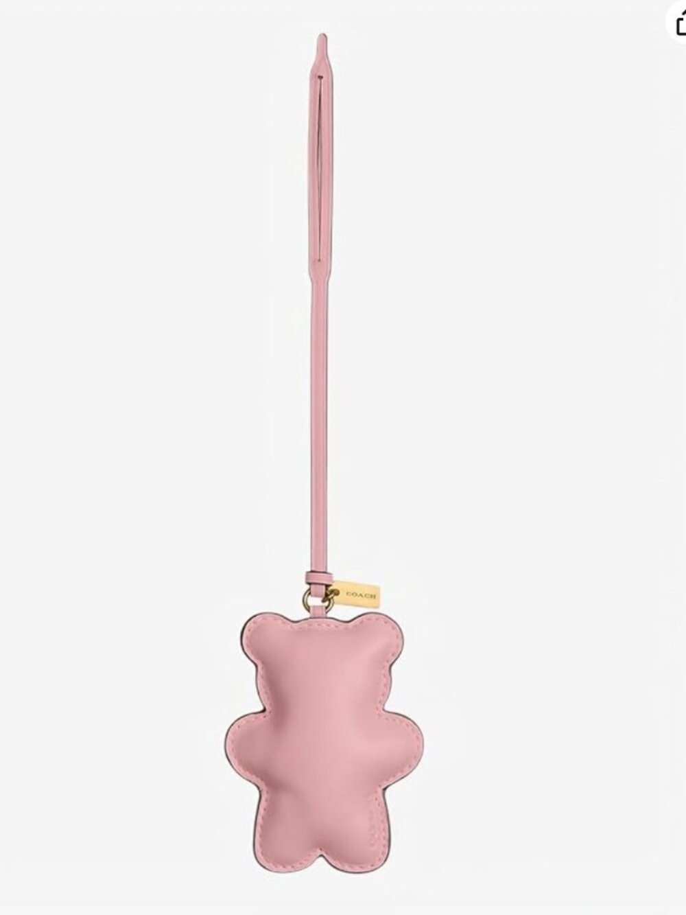 Coach Light Pink Bear Puffy Leather Bag Charm - NWT
